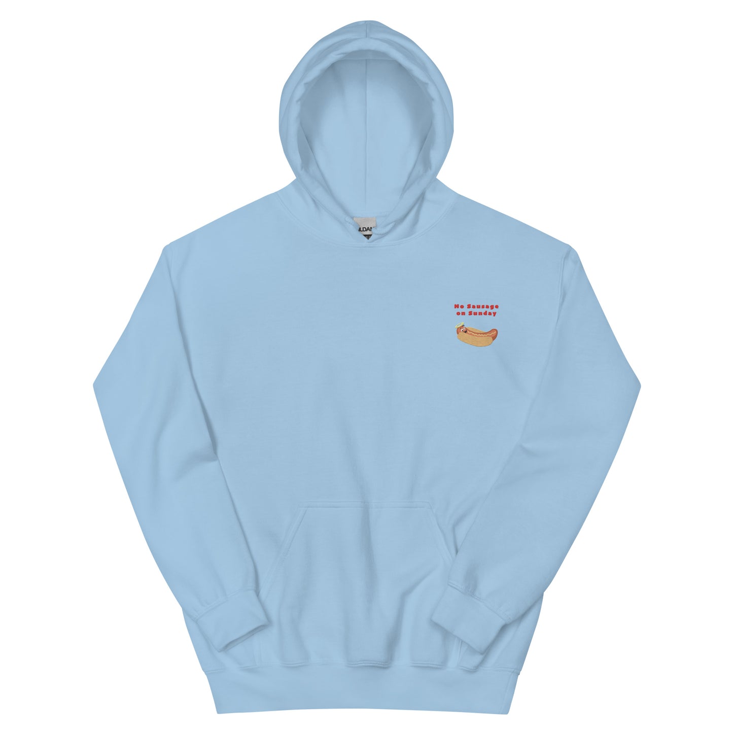 No Sausage on Sunday Embroidered Hoodie (Holy Wieners)