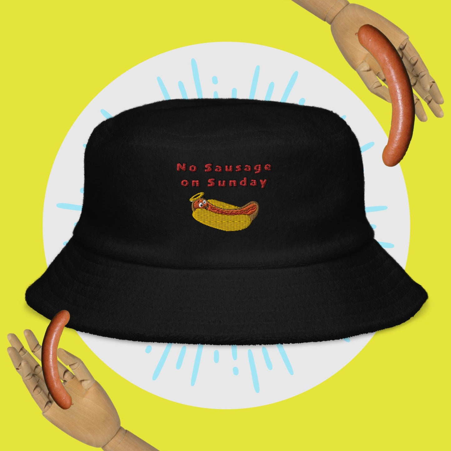 No Sausage On Sunday bucket hat (Holy Wieners)