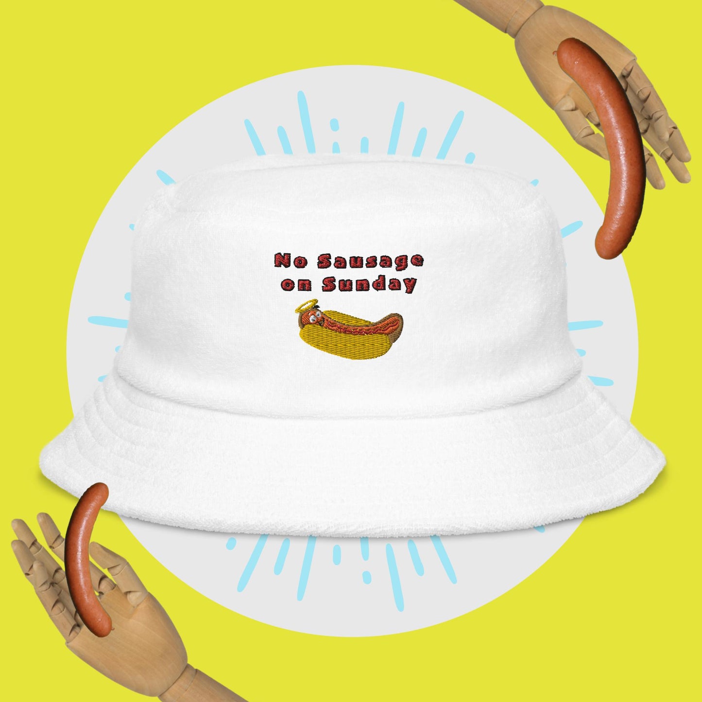 No Sausage On Sunday bucket hat (Holy Wieners)